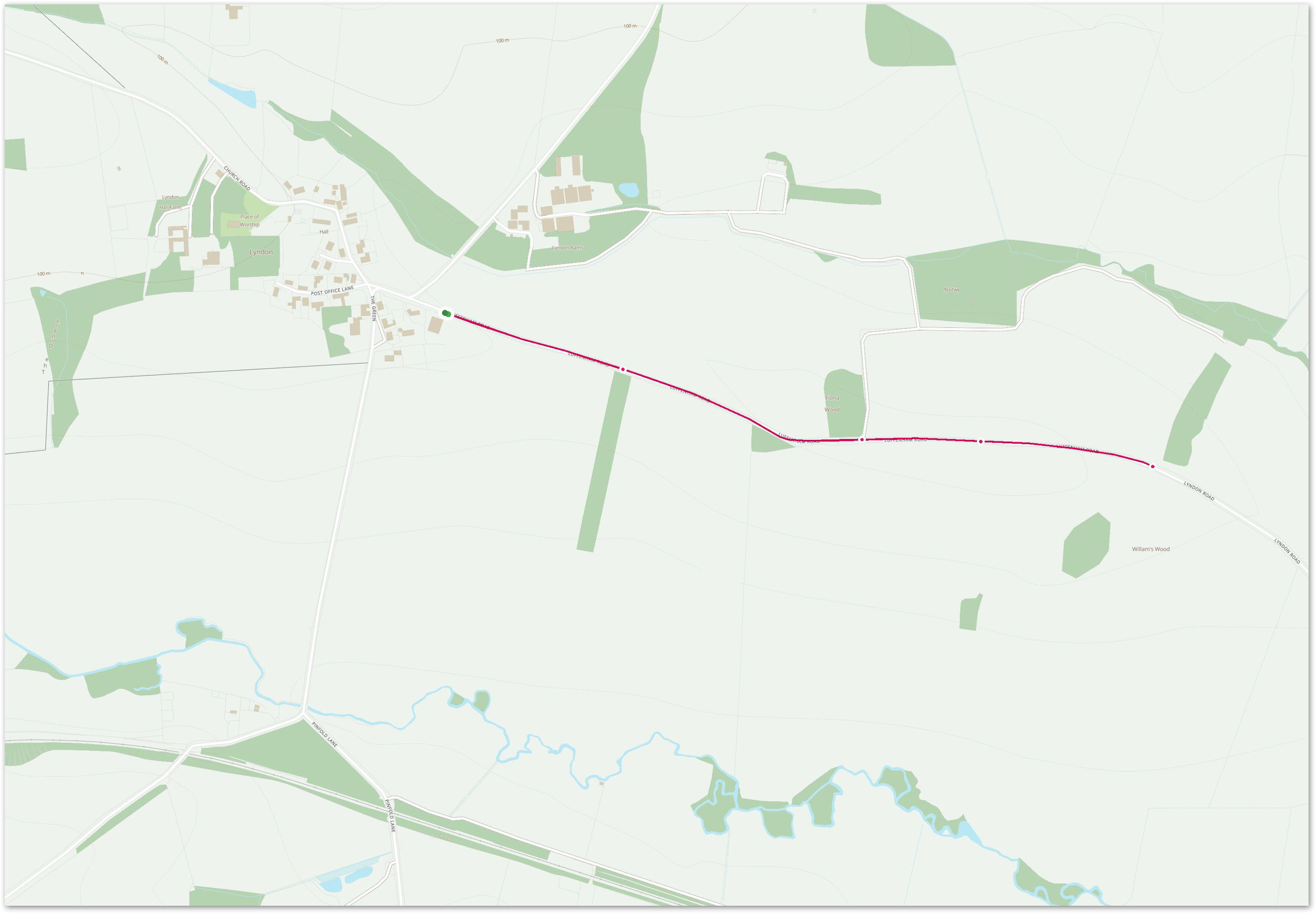 OS Maps Link: North Luffenham Road Walk Picks Barn Walks - North Luffenham Road Image