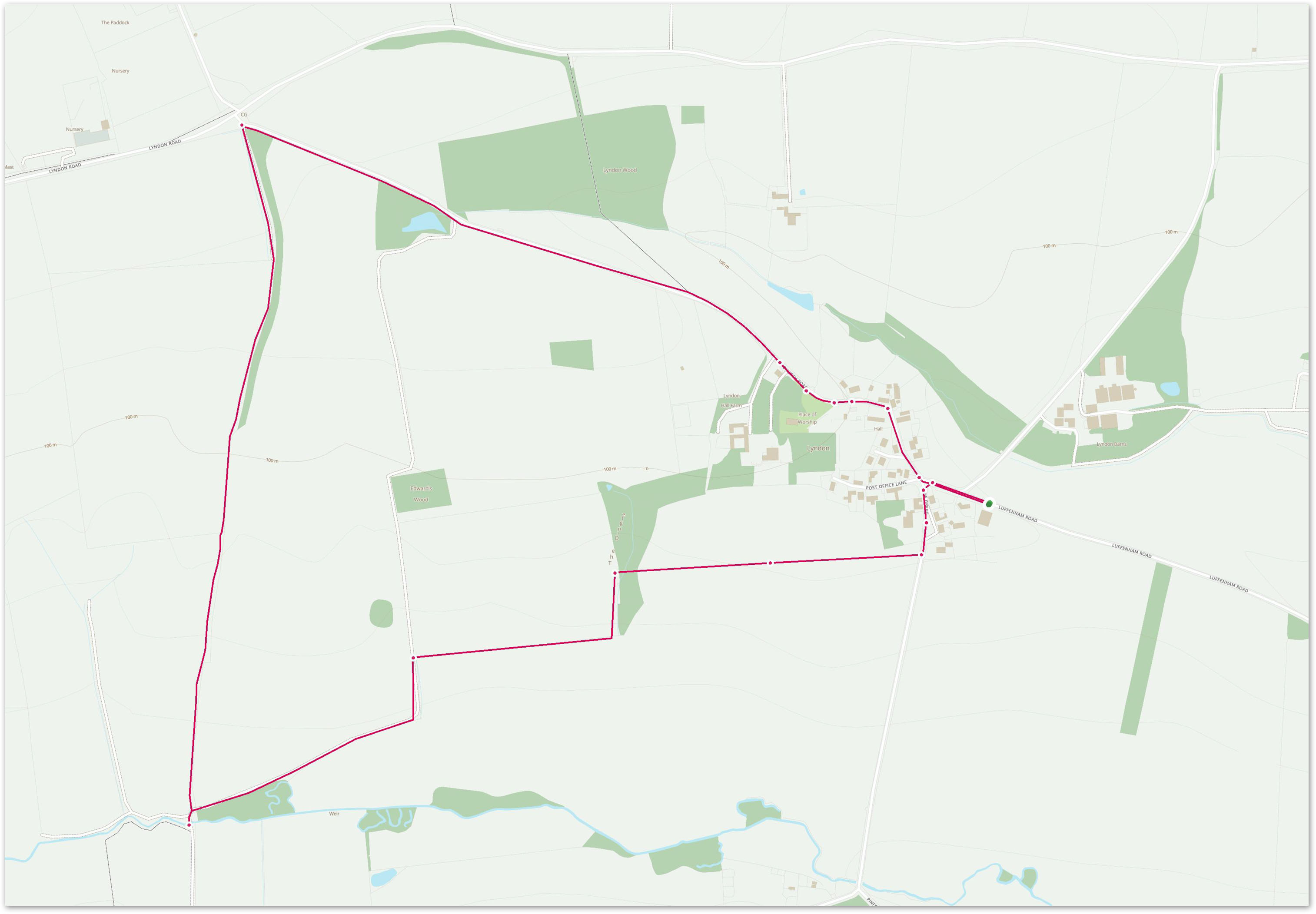 OS Maps Link: Lyndon Loop Walk Picks Barn Walks - Lyndon Loop Image