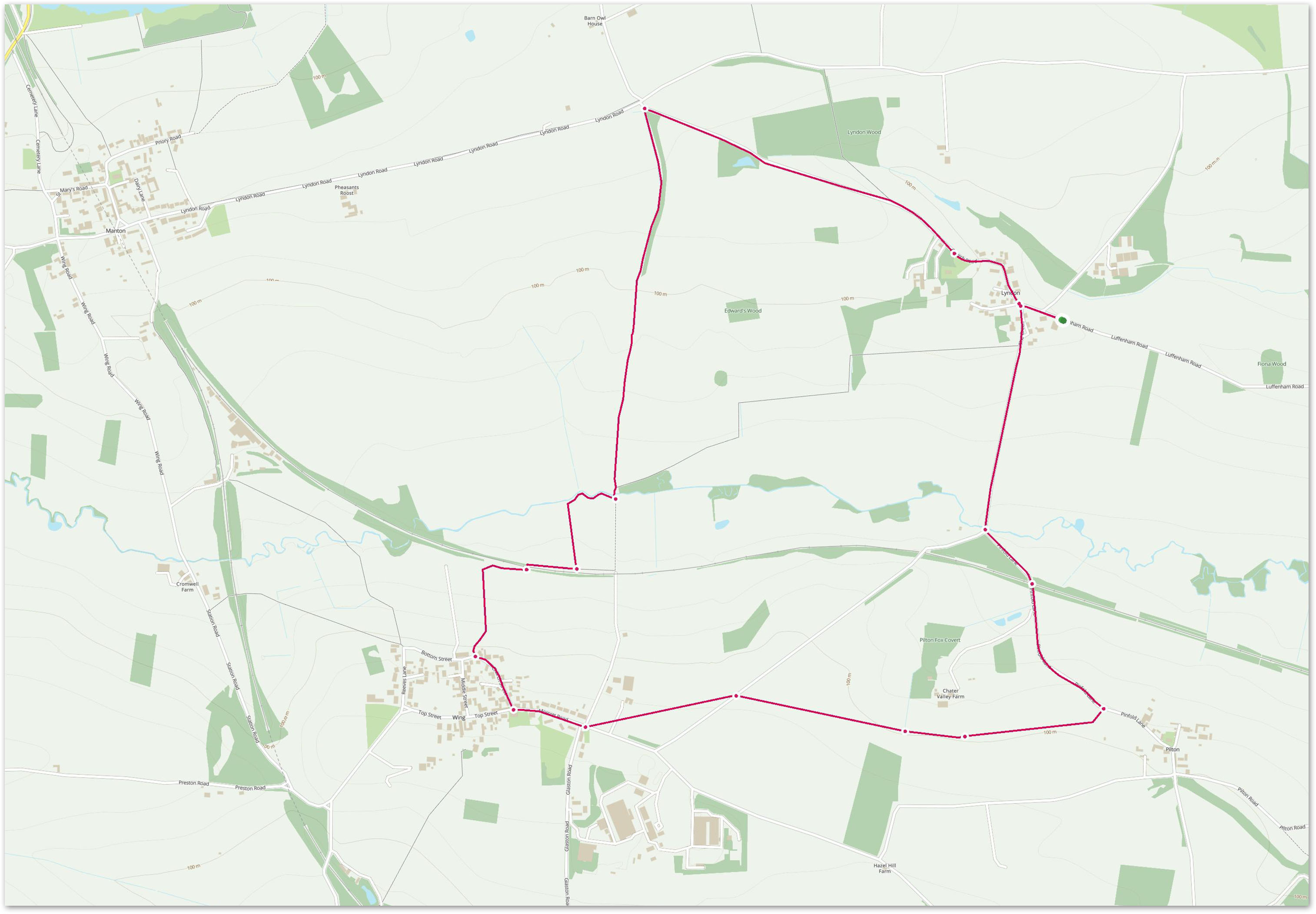 OS Maps Link: Lyndon & Wing Village Loop Walk Picks Barn Walks - Lyndon & Wing Loop Image